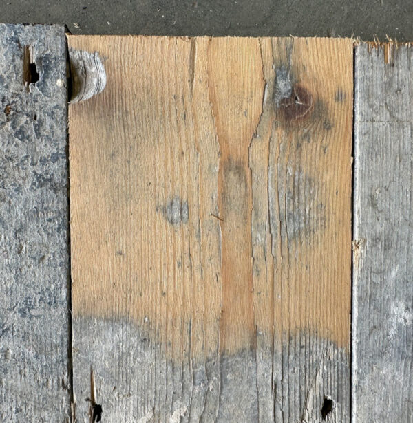Reclaimed 120mm floorboards (lightly sanded section)