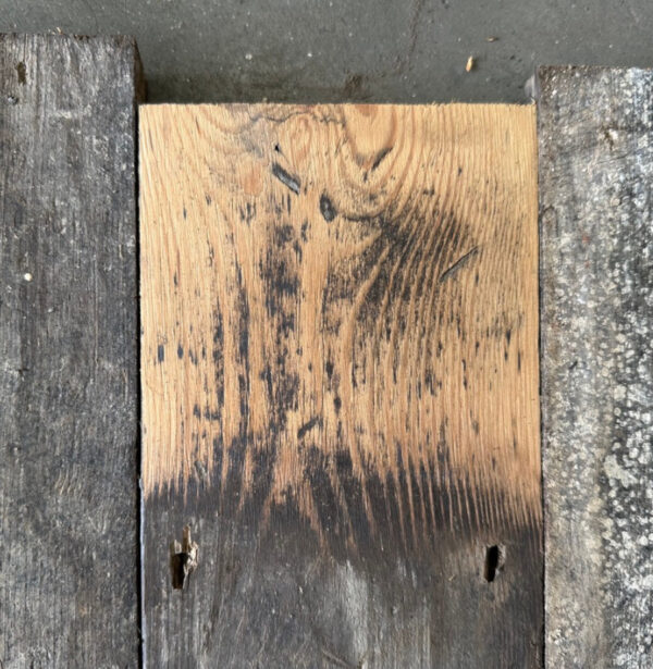 Reclaimed 120mm floorboards (lightly sanded section)